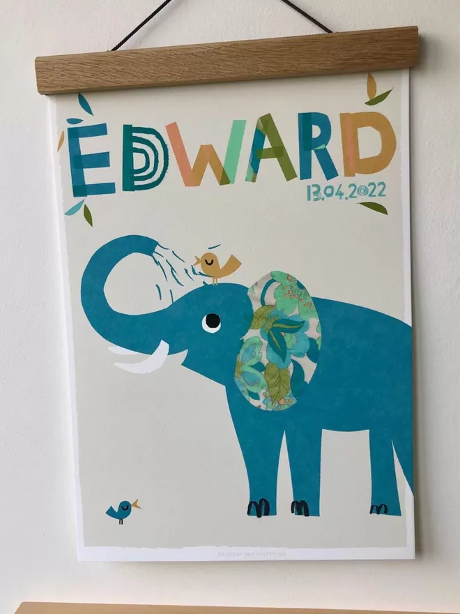 Personalised Elephant Print