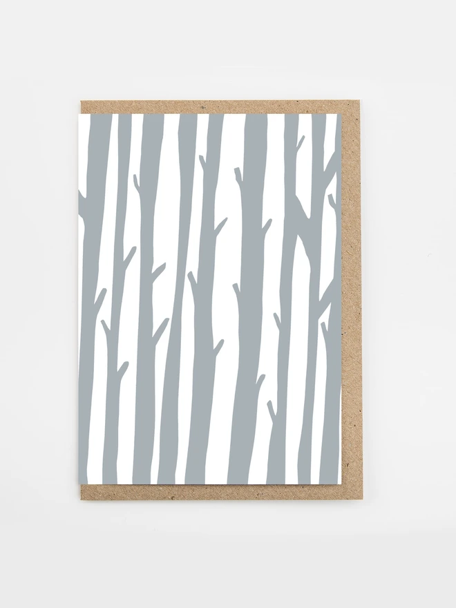 forest tree pattern greetings card