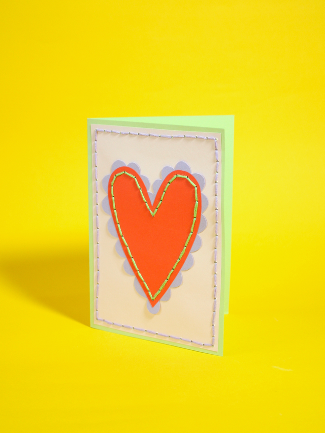  Hand Stitched Heart Cards