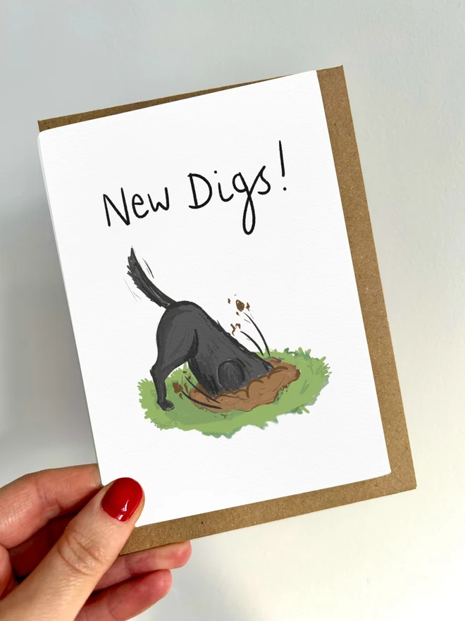 new home dog card black labrador 