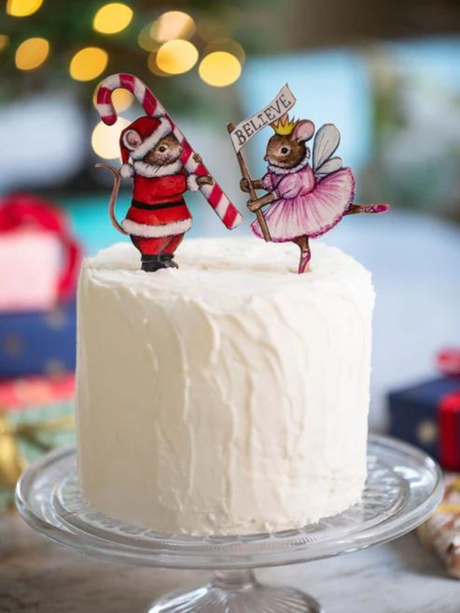 Christmas mouse cake topper