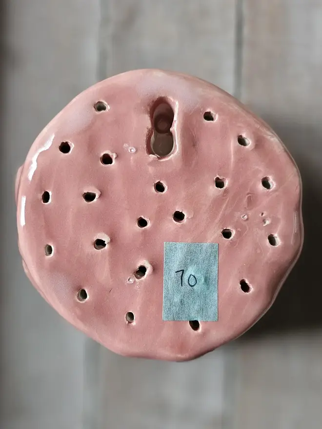 coral pink blush salmon ceramic flower wall art 3d sculpture unique handmade original