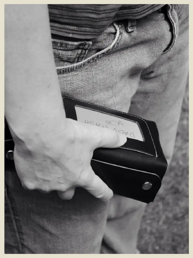 Leather Black Puffin Storage Pocket Pouch Organisation 