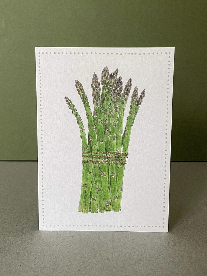  Garden Lover's Watercolour Asparagus Greetings Card 