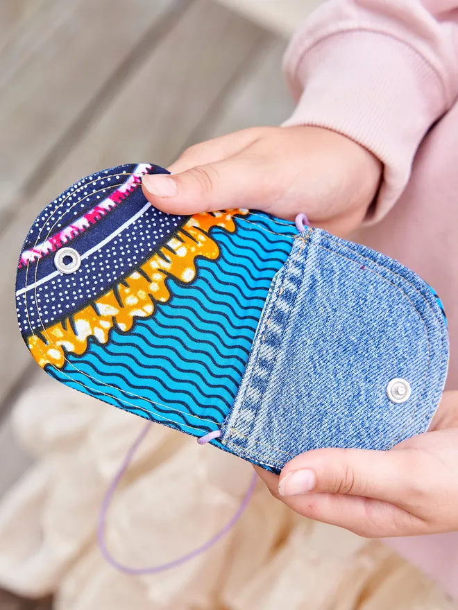 Denim Mini Neck Cord Coin Purse