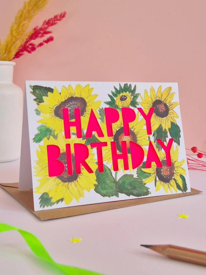 sunflower birthday card 