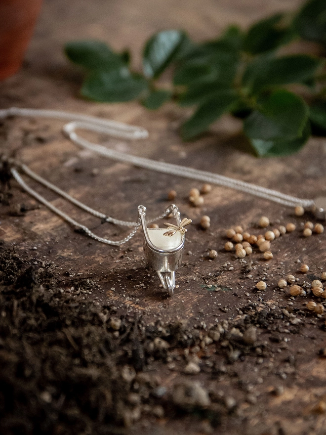 Silver Wheelbarrow Necklace