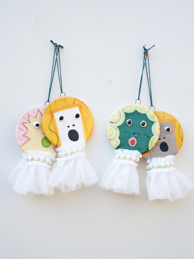 Ceramic Christmas tree Decoration of Choir Boy handmade