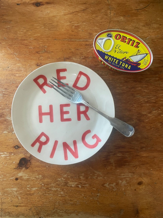 Red Herring Stoneware Plate