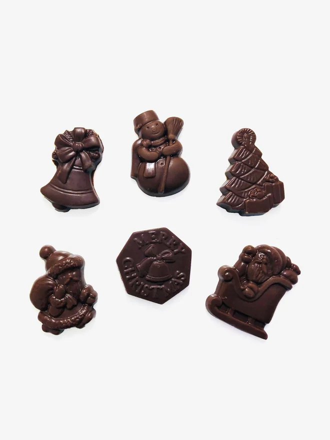 A selection of solid milk chocolate Christmas shapes by Harry Specters