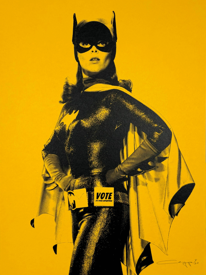 yellow batgirl vote print