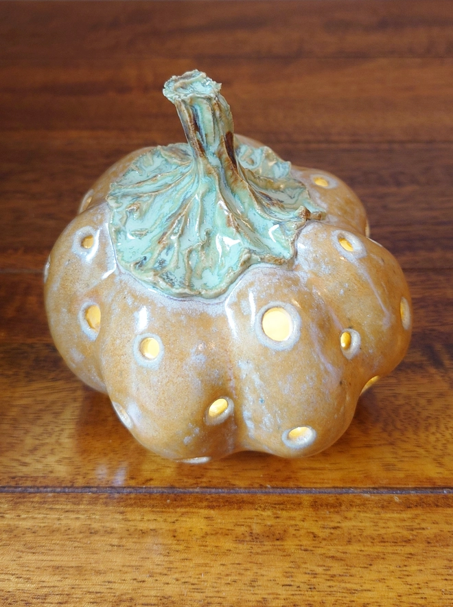 Pumpkin Tea Light Candle Lantern Halloween Decor
