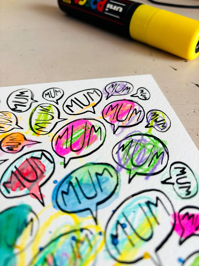 "Mum Mum Mum'' Handwritten Original Artwork