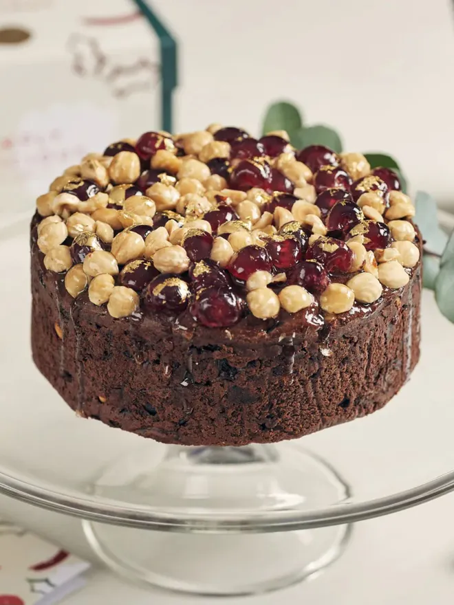 Chocolate Cherry & Hazelnut Christmas Cake Gift Box