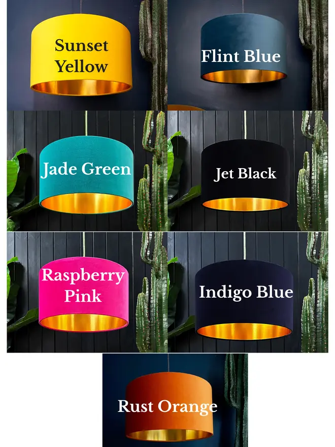 Colourful Velvet Lampshades