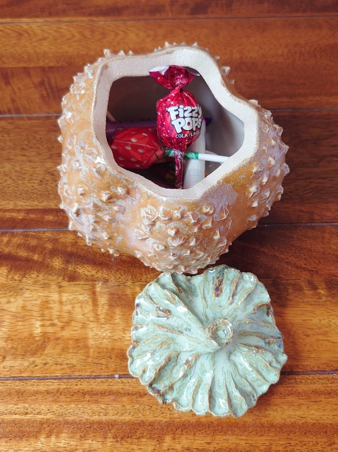Pumpkin Jar Lidded Pot Halloween Decor