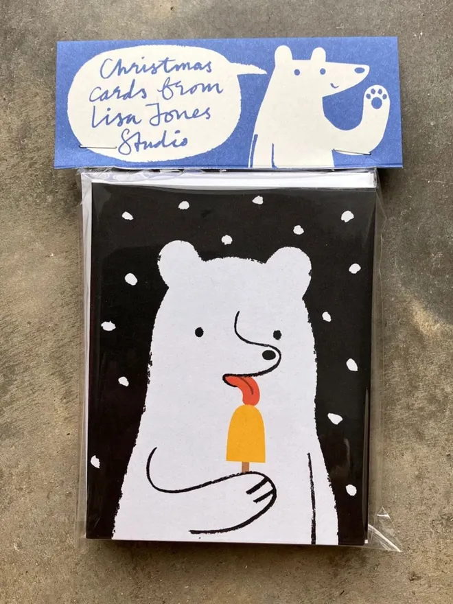 Polar Bear & Seasonal Cyclist Christmas Cards (Pack Of 10)