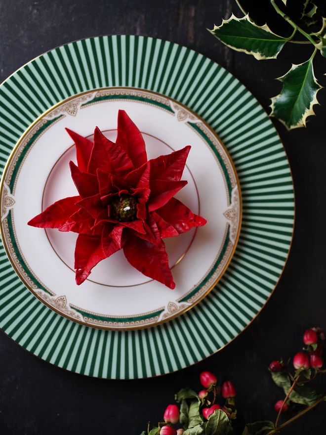 Poinsettia Candle