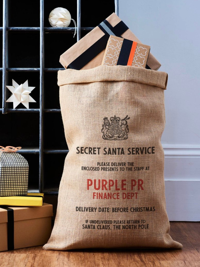 Secret santa Christmas sack