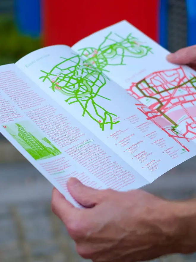 richard rogers london walking guide. a walking map of iconic london buildings.