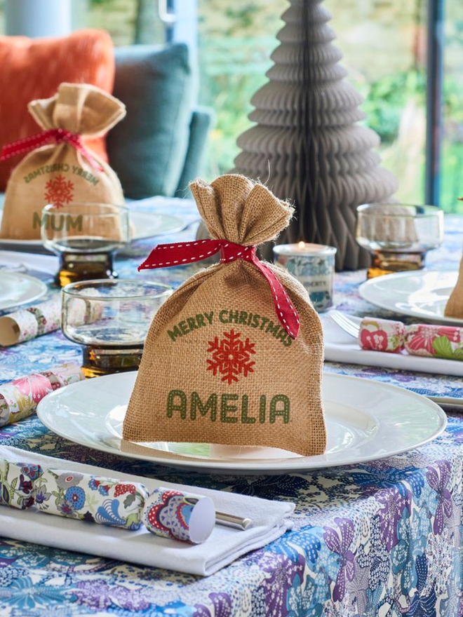 Personalised snowflake mini sack