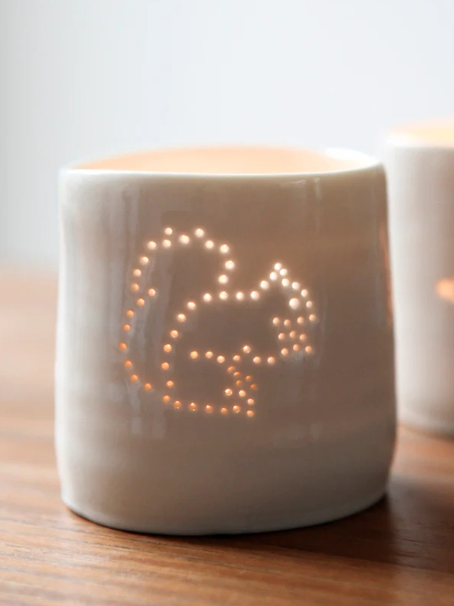 squirrel mini porcelain tealight holder