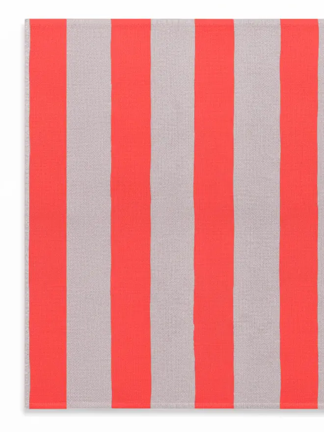 Hand-Painted Stripe print sustainable Linen Table Runner