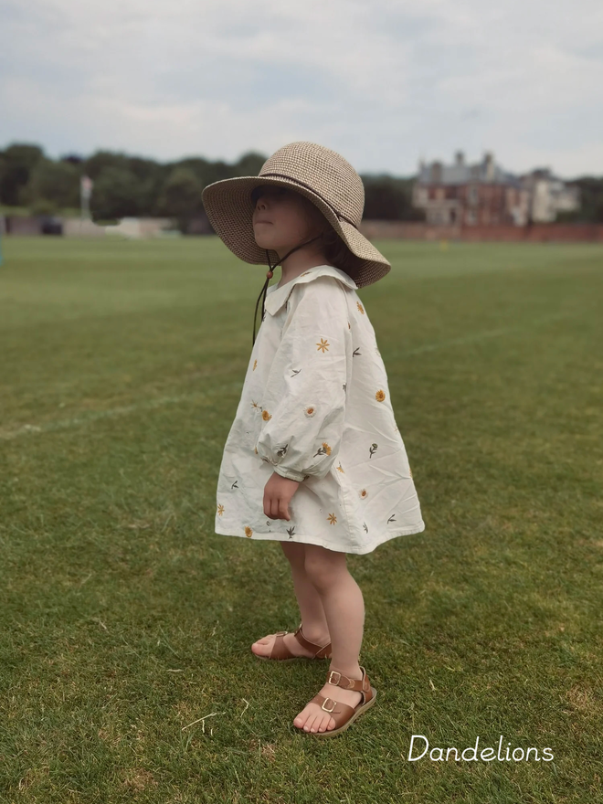 embroidered blouse dress dandelions