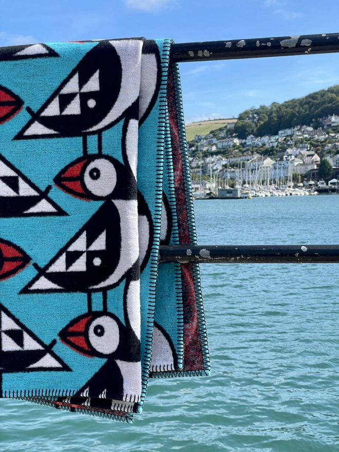 Petite Puffins Recycled Cotton Blanket