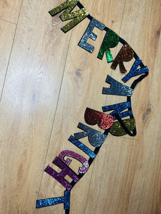 Glitter sign glitter bunting Christmas bunting merry Christmas Christmas garland glitter garland fire place garland
