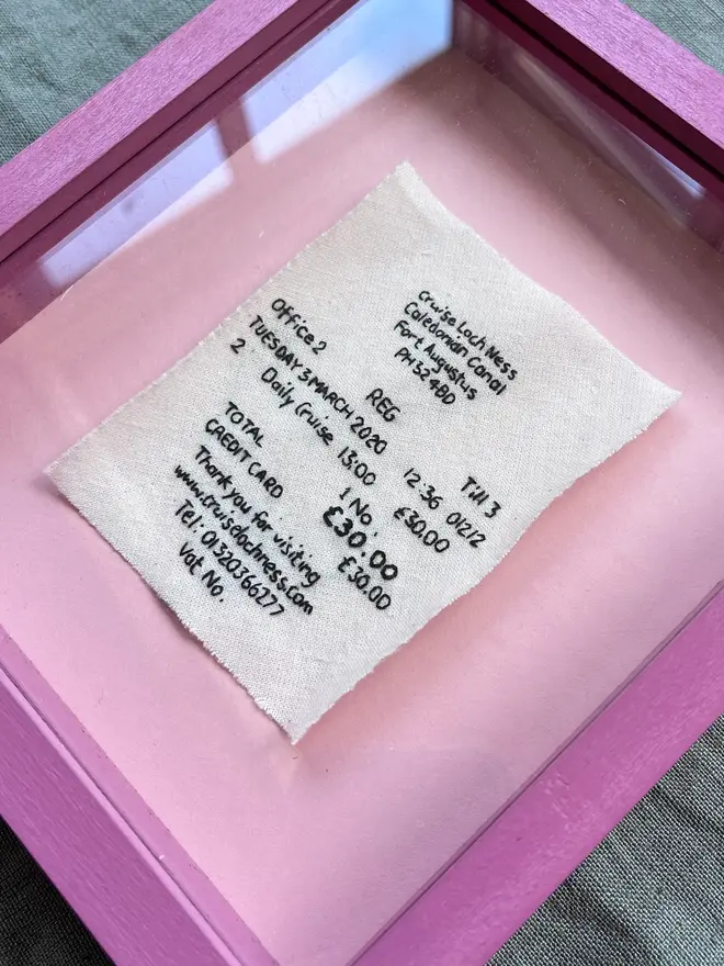 loch ness embroidered receipt artwork