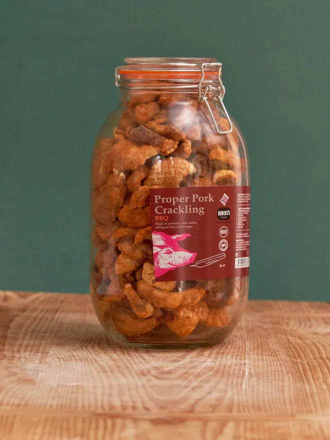 Pork Crackling Glass Jar