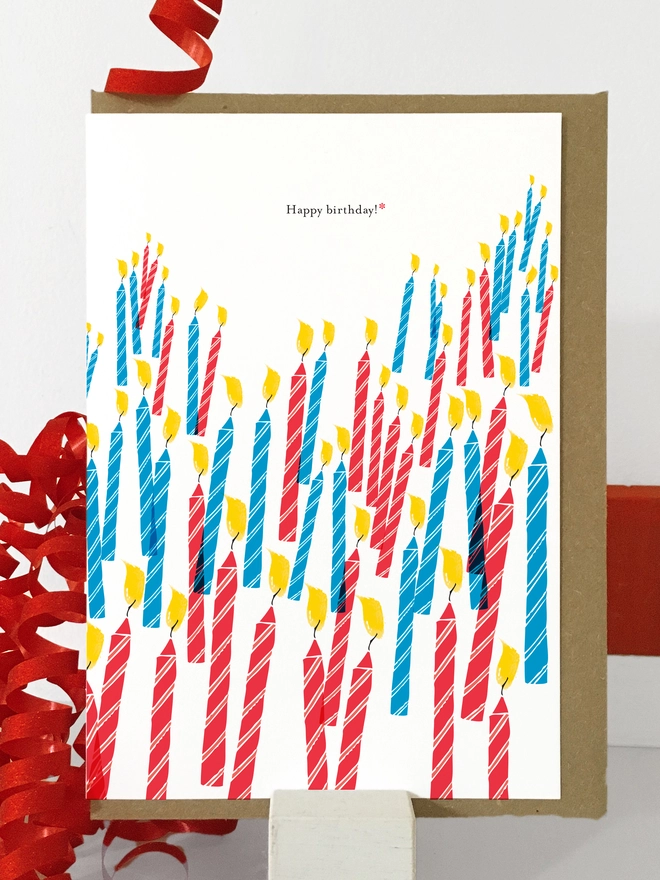 'Happy Birthday' 70th Birthday Candle Bunch Card