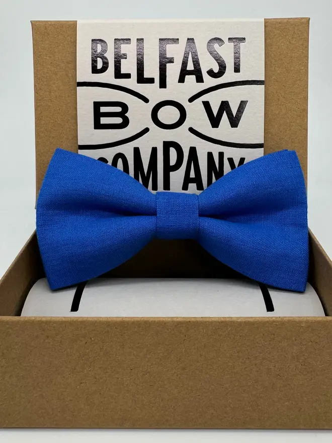 bleu irish linen bow tie