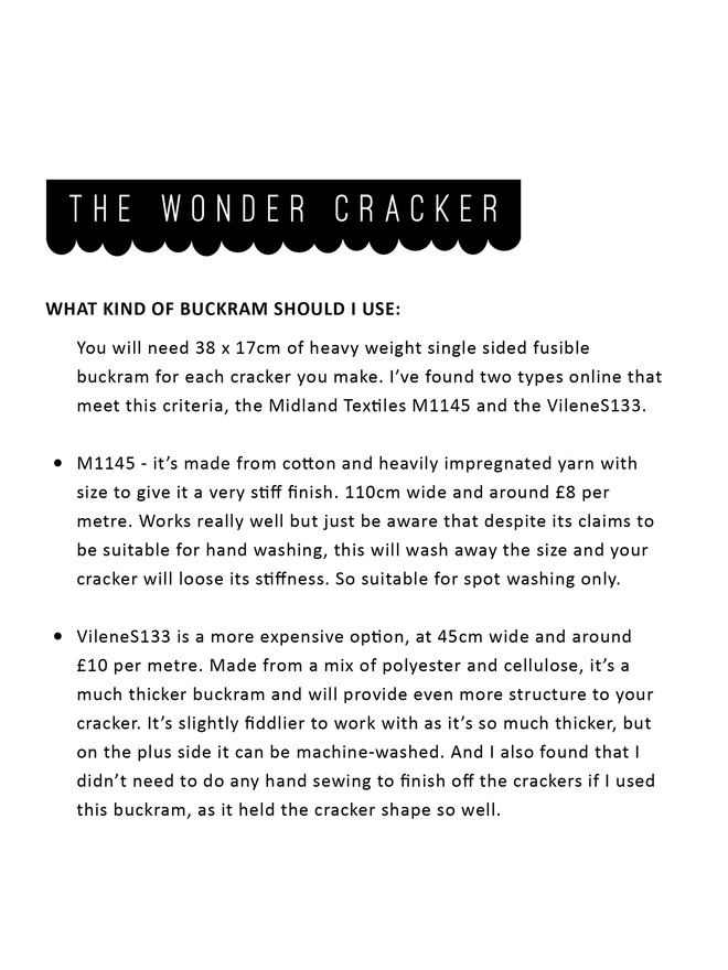 The Wonder Cracker Sewing pattern