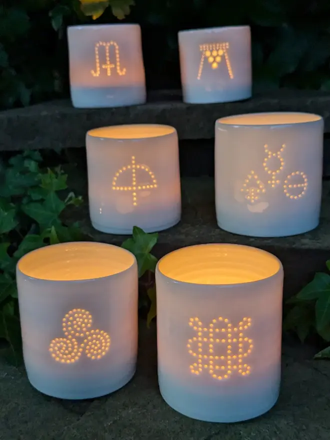 wheel of the year tealight holders