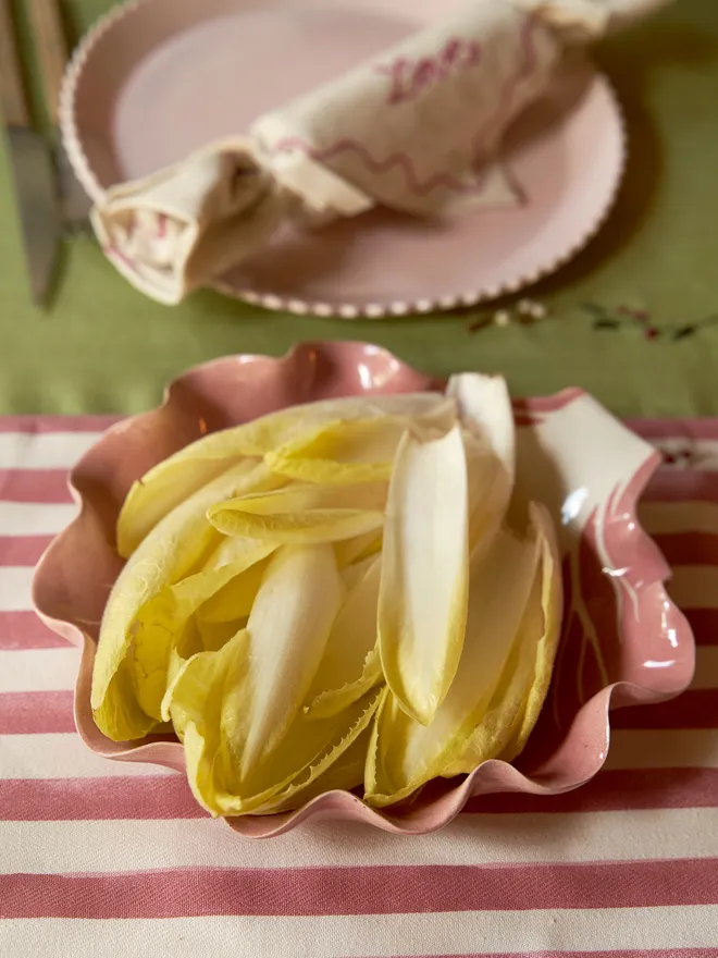 Radicchio leaf dish