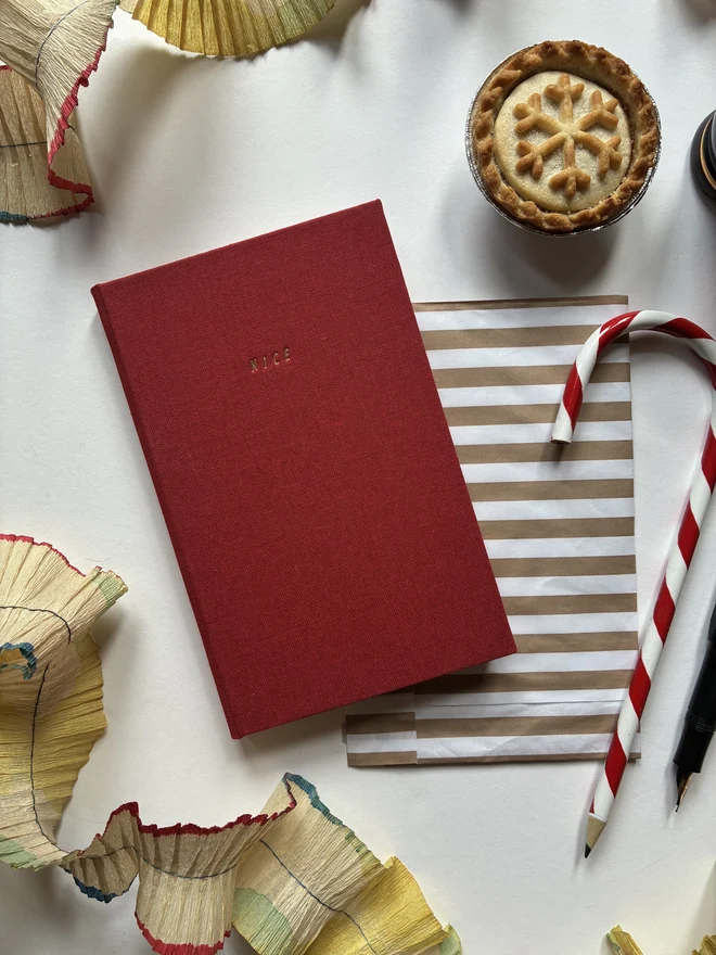 Keep Collect limited edition handmade double fronted linen covered Christmas notebook