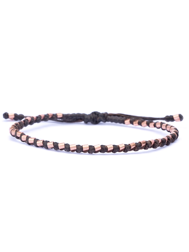brown rope bracelet copper