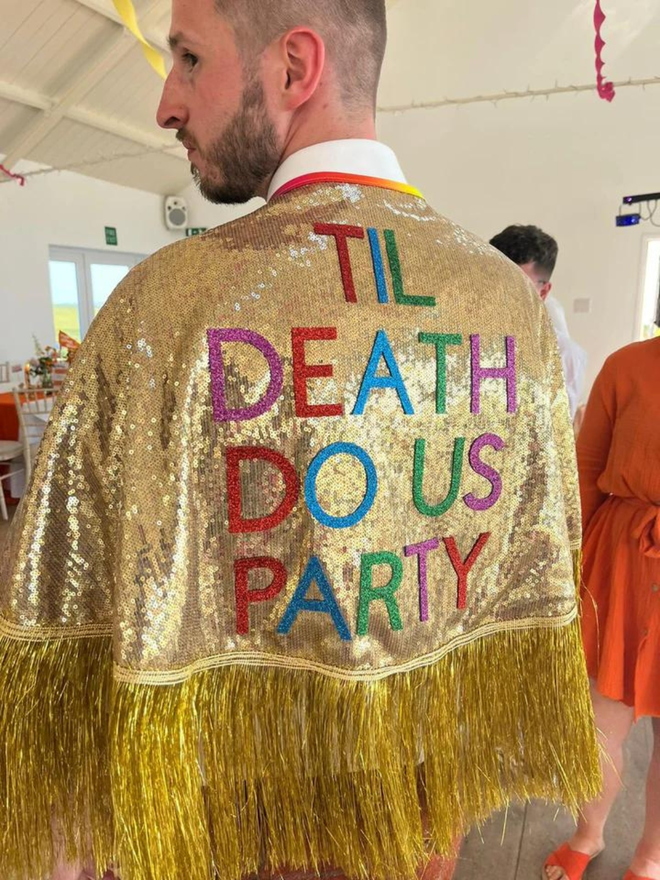Til Death Do Us Party Sequin Cape