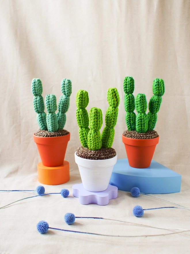 crochet cactus in terracotta pot