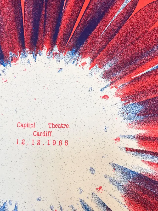 The Beatles Handmade Risograph Gig Poster, zoomed in. 