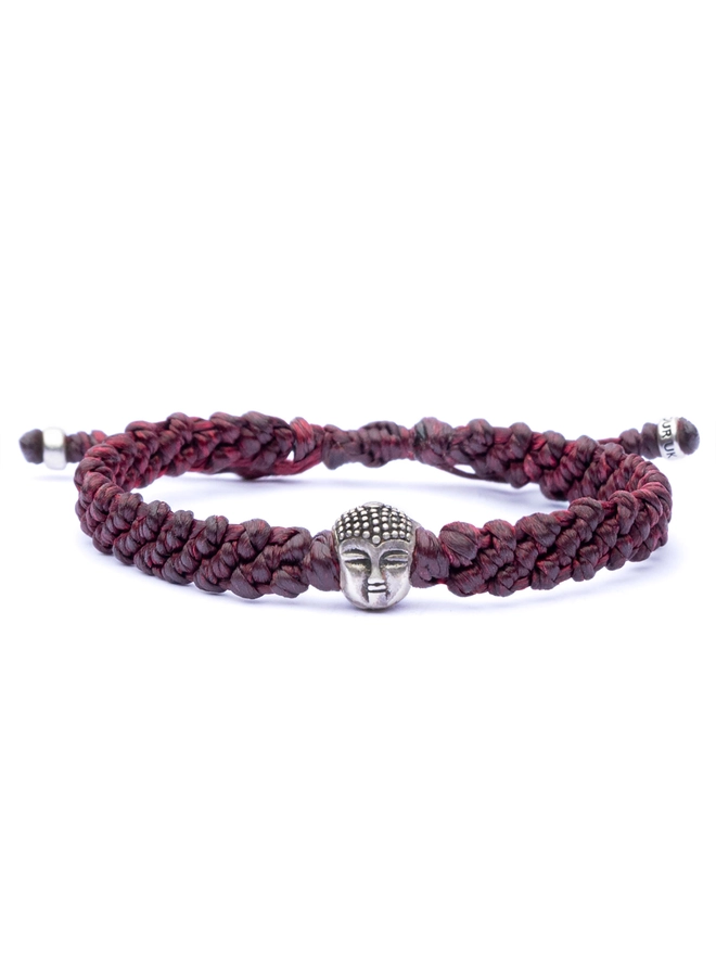 red chunky rope buddha bracelet