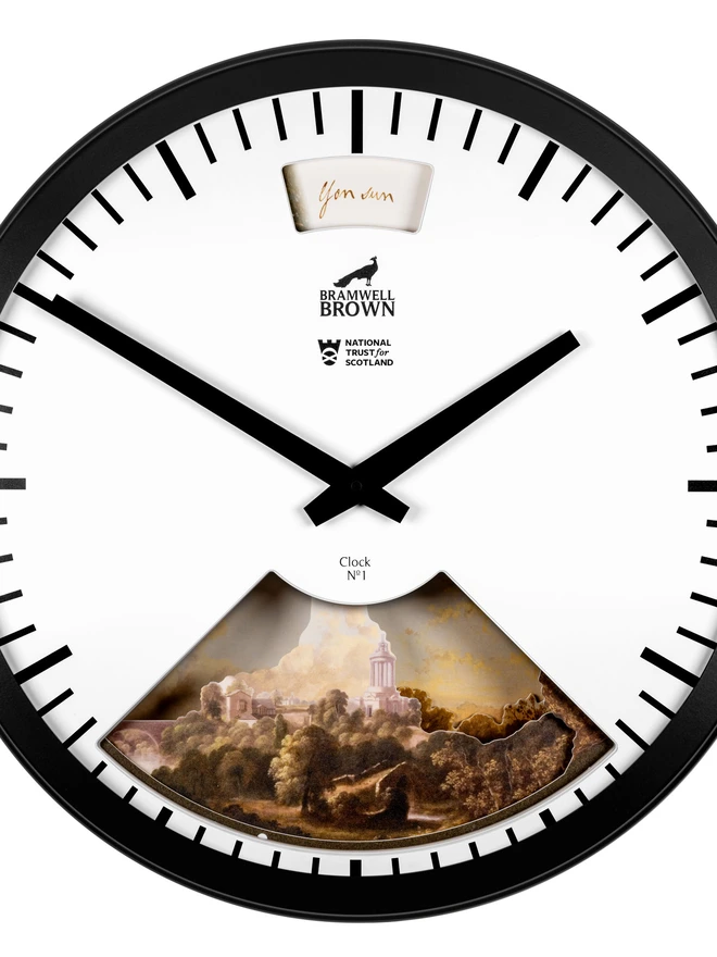 The clock showing a dry weather forecast