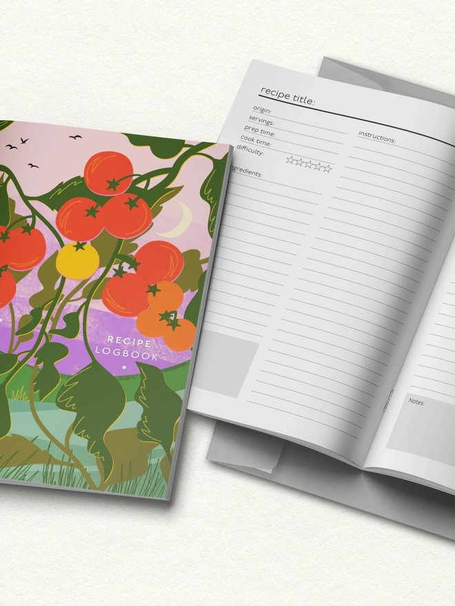 recipe logbook, recipe journal, cookbook journal, baking journal, home cooking notebook, seasonal cooking, farm shop gift, kitchen gift, foodie gift, eco friendly stationery, sustainable notebook, recipe keeper, homemade recipe book