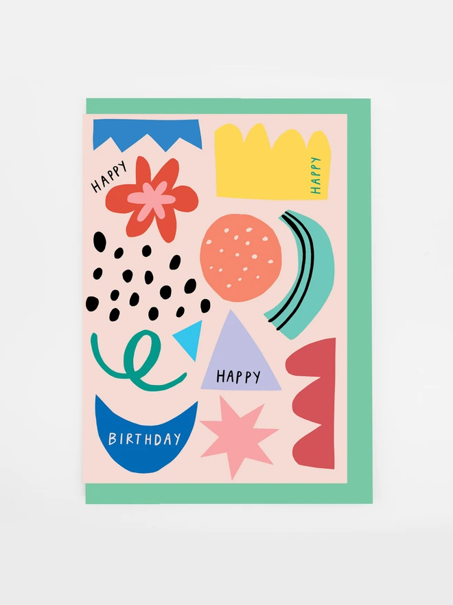 happy birthday shapes card