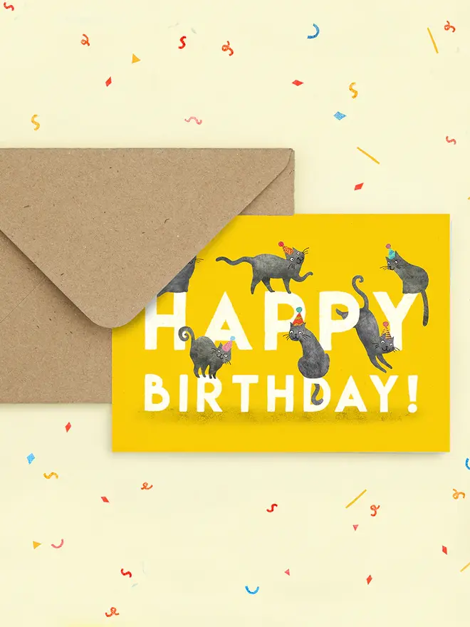 happy birthday cat card
