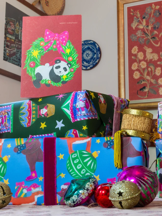 panda christmas card