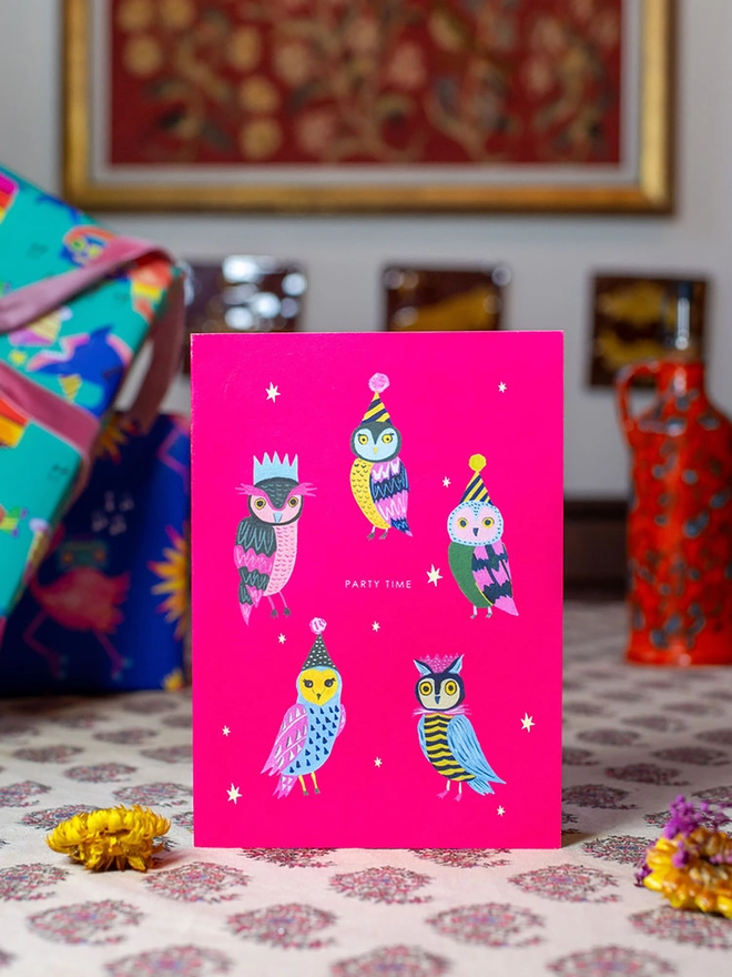 owls party card