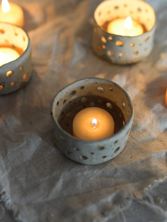 stoneware tealight holder